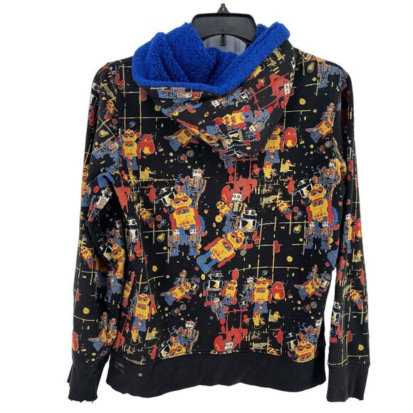 Vintage Y2K Sarin Robot Print Zip Up Hoodie Jacket Mens Size Medium - Picture 4 of 8